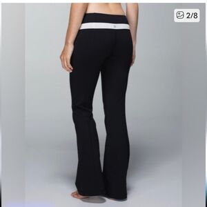 Lululemon Groove Pants Flared Black With White Band